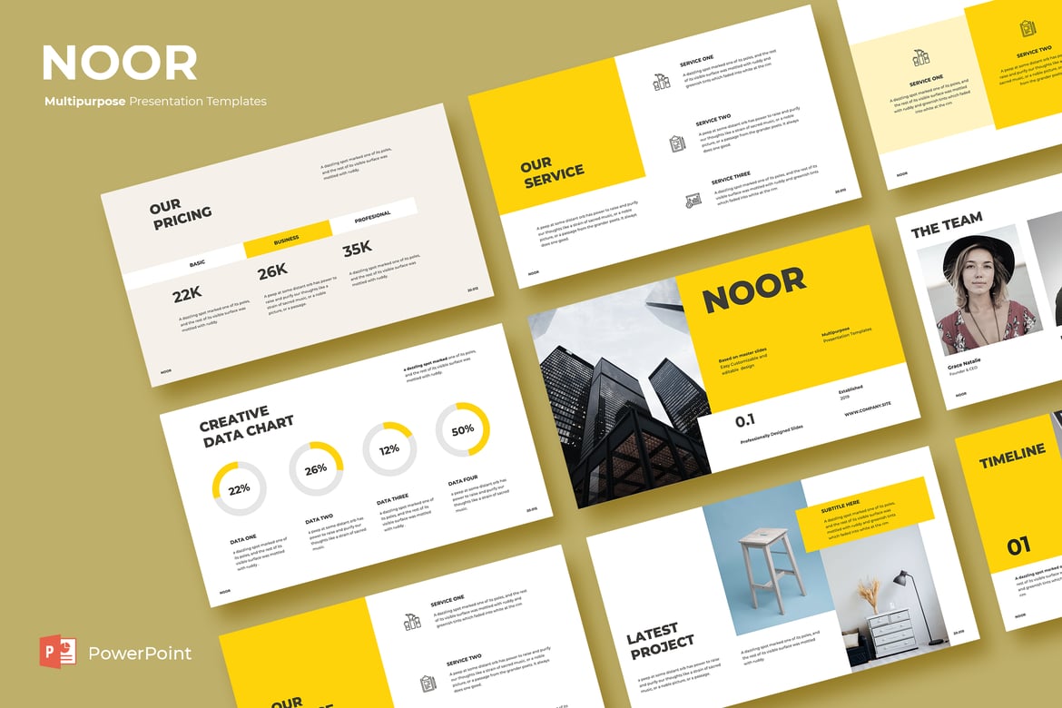 NOOR - Template PowerPoint Serbaguna untuk Presentasi Profesional