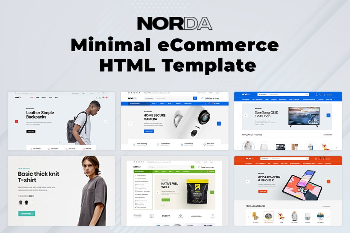 Norda - Template Website eCommerce Minimalis yang Menarik