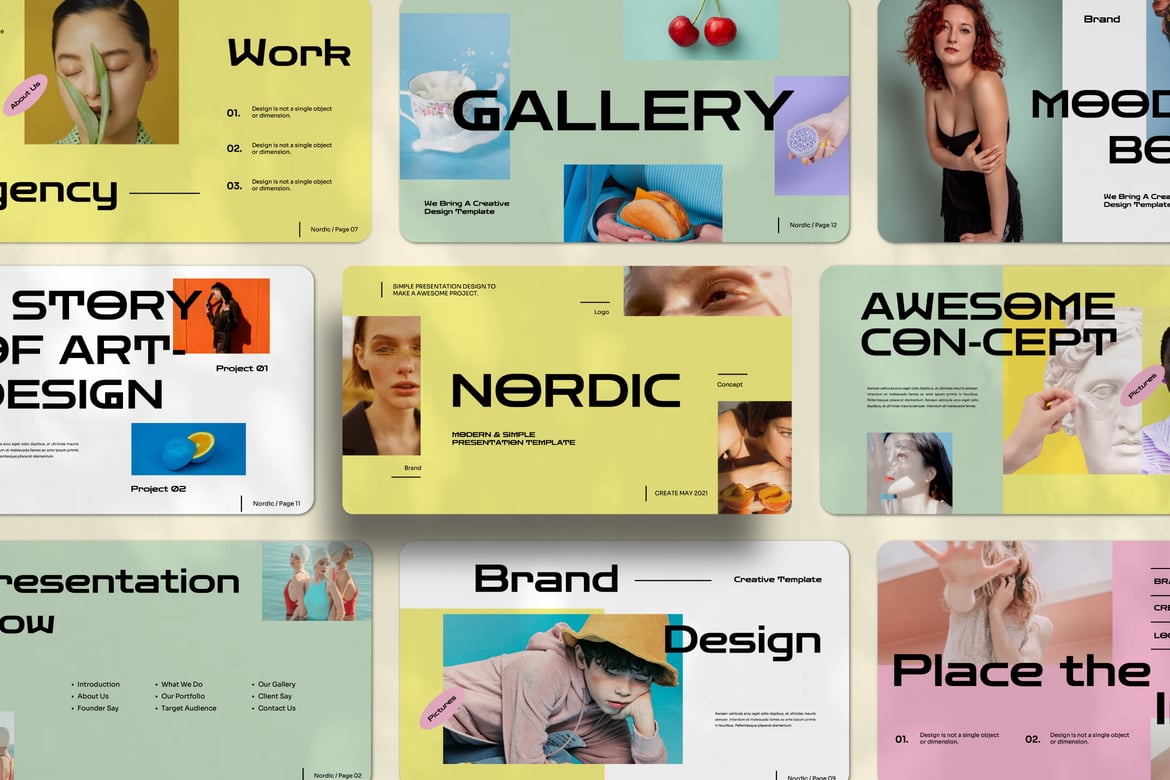 Template PowerPoint Nordic - Desain Presentasi Kreatif
