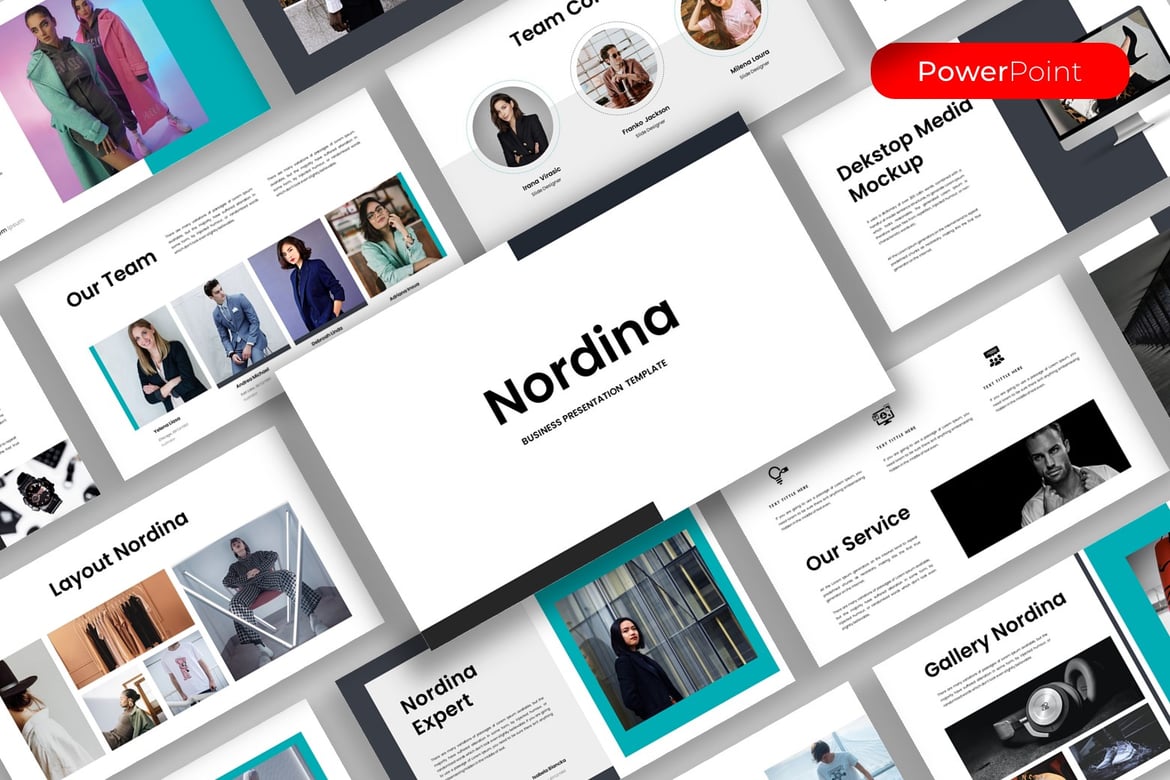 Template Presentasi Bisnis Nordina – Solusi PowerPoint yang Menarik