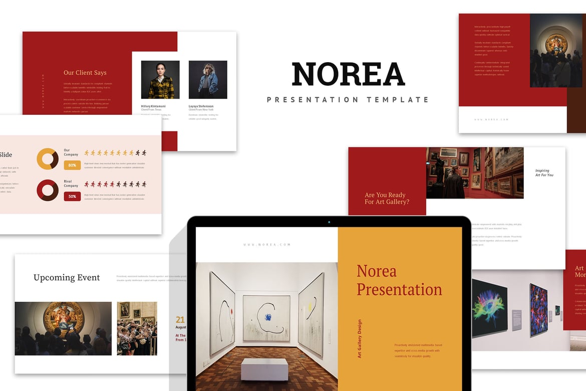 Template Presentasi Norea: Galeri Seni yang Menarik