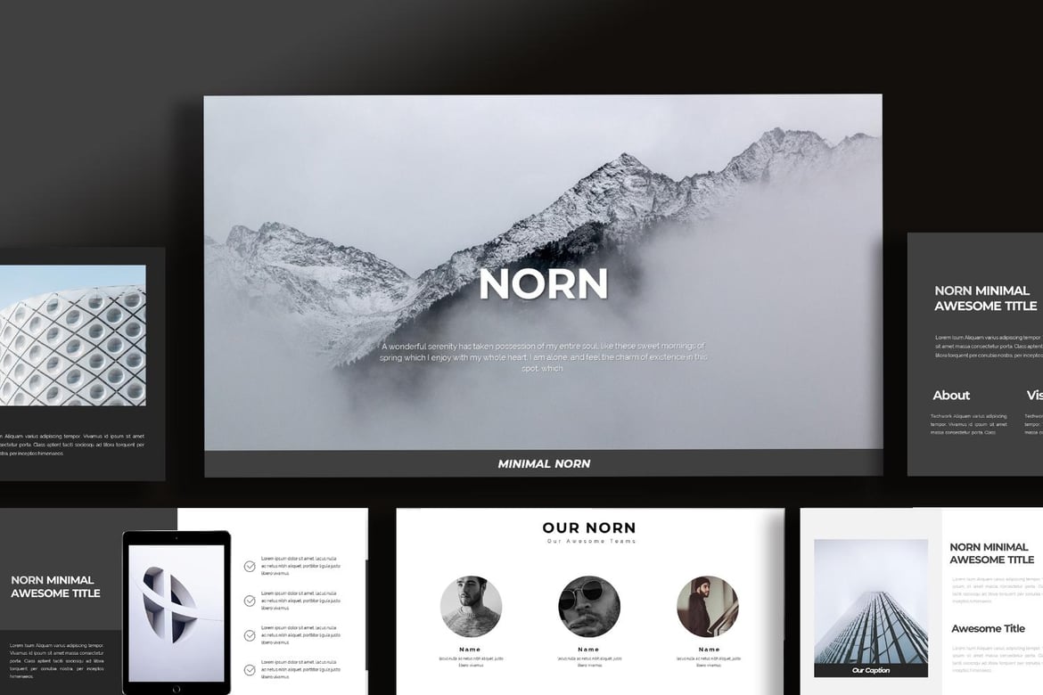 Template PowerPoint Norm Minimal: Presentasi Modern dan Kreatif