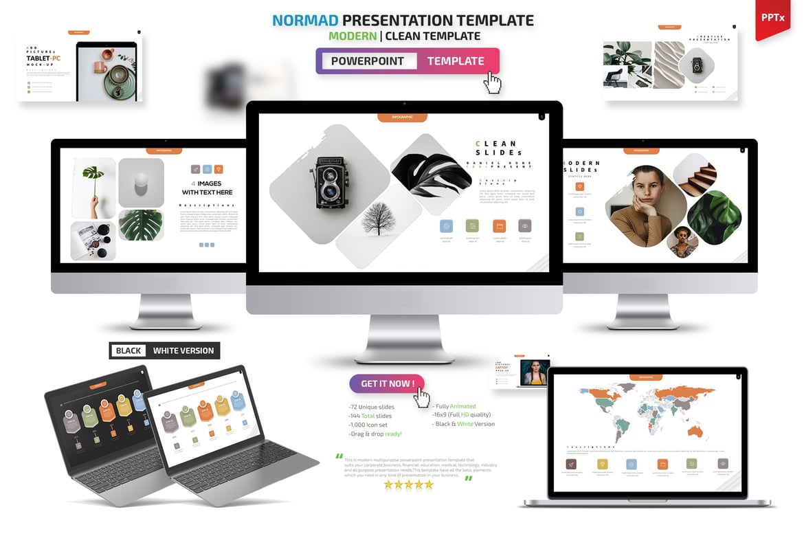 Template Powerpoint Presentasi Normad yang Menarik
