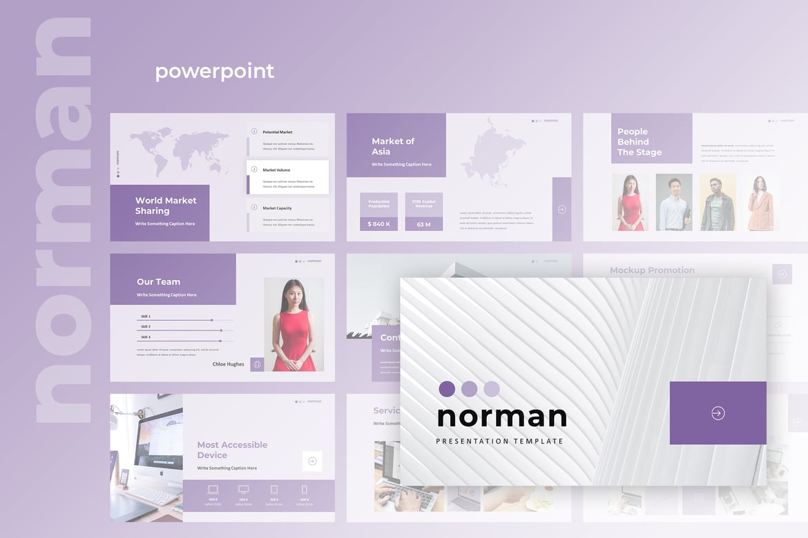 Template Presentasi PowerPoint Norman - Profesional dan Modern