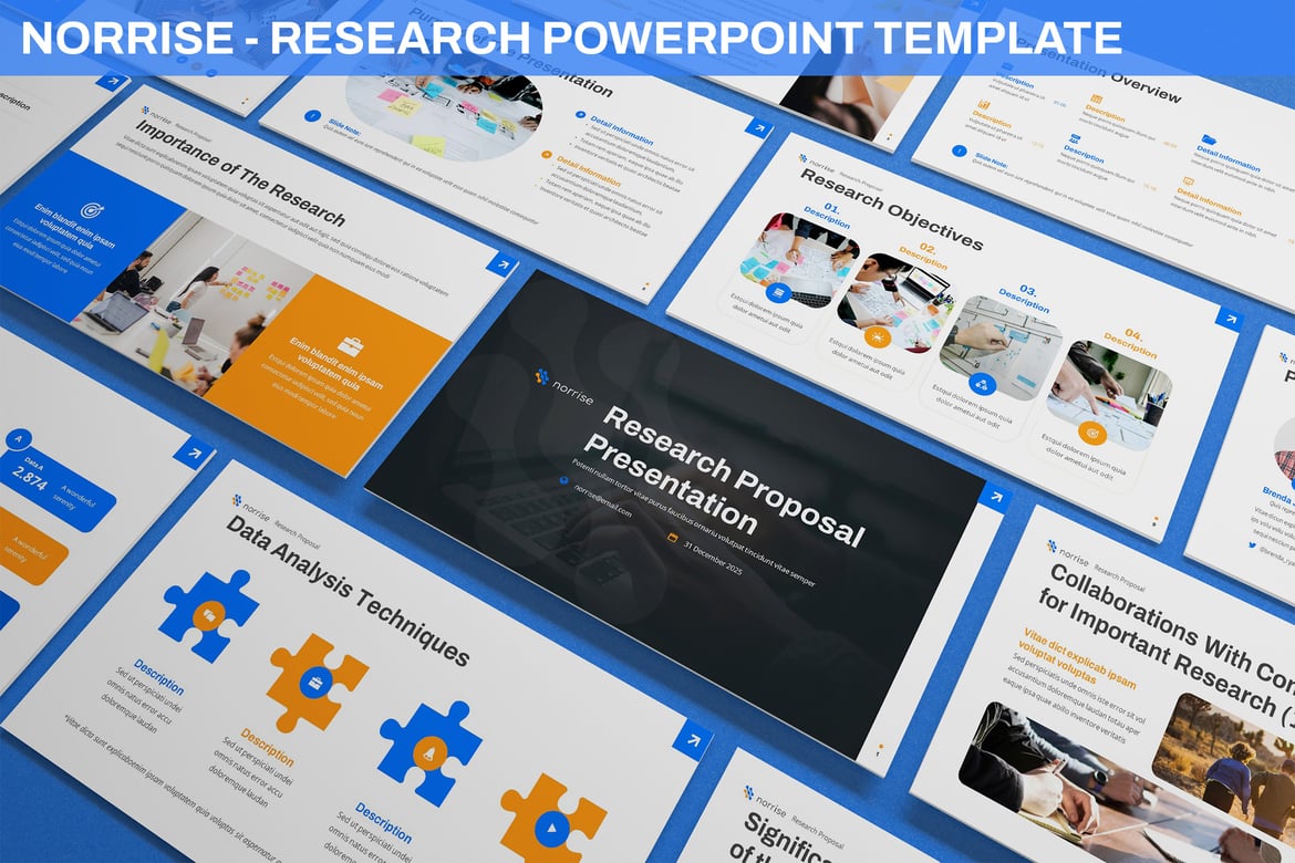 Template PowerPoint Norrisse - Usung Proposal Penelitian Anda dengan Percaya Diri