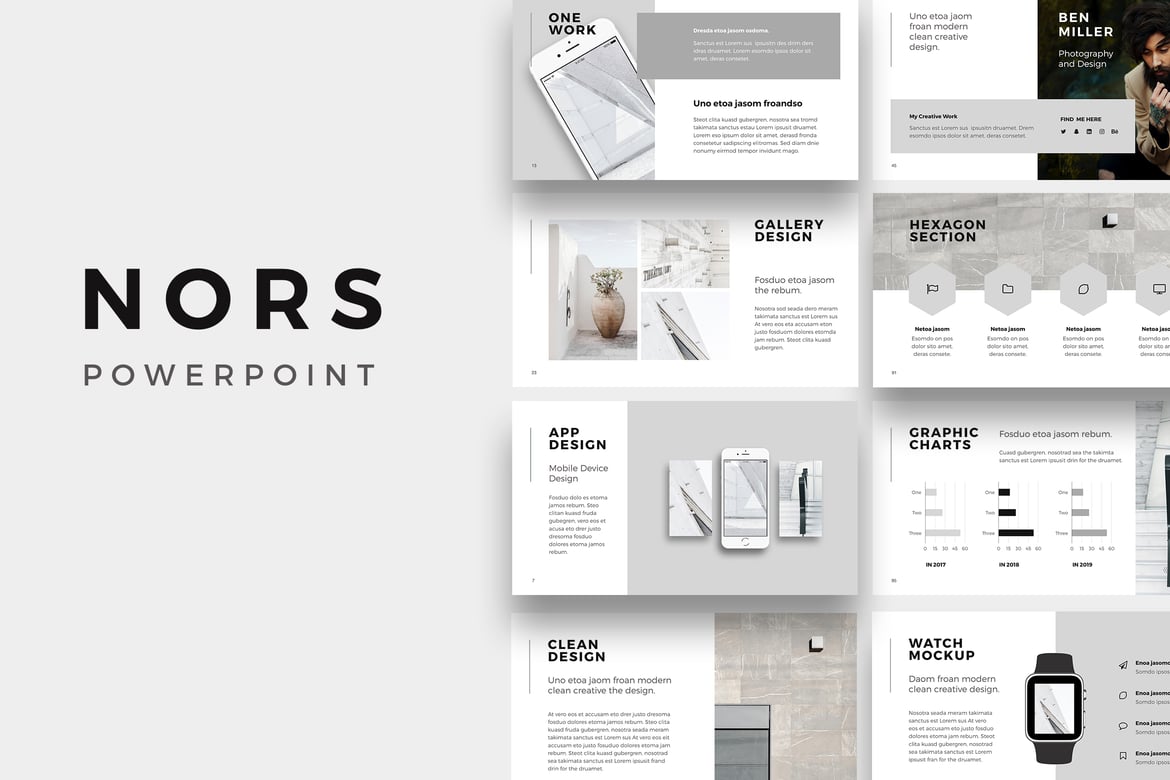 NORS - Template Presentasi Powerpoint Modern dan Minimalis