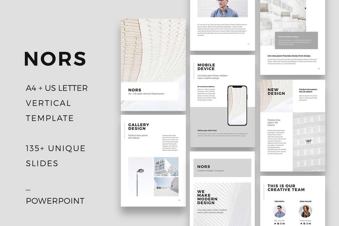 Template Powerpoint Vertikal NORS untuk A4 dan US Letter