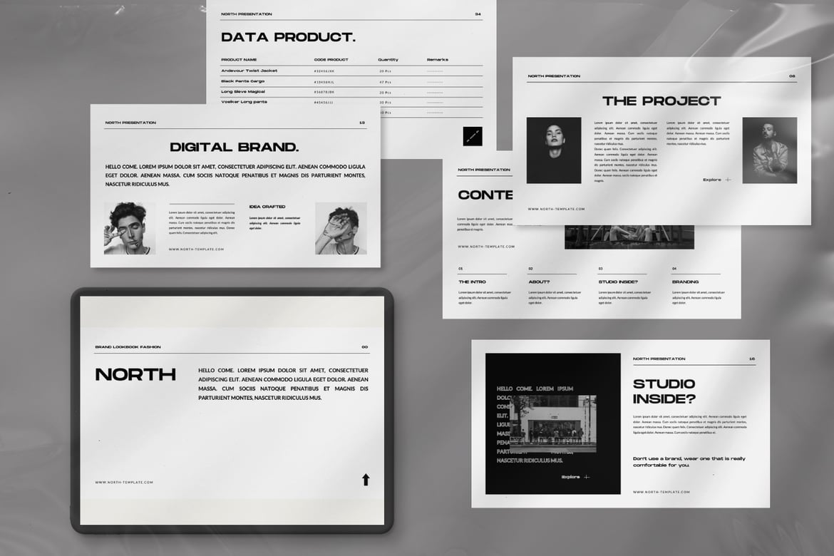 Template Presentasi PowerPoint North Brand dengan Desain Modern