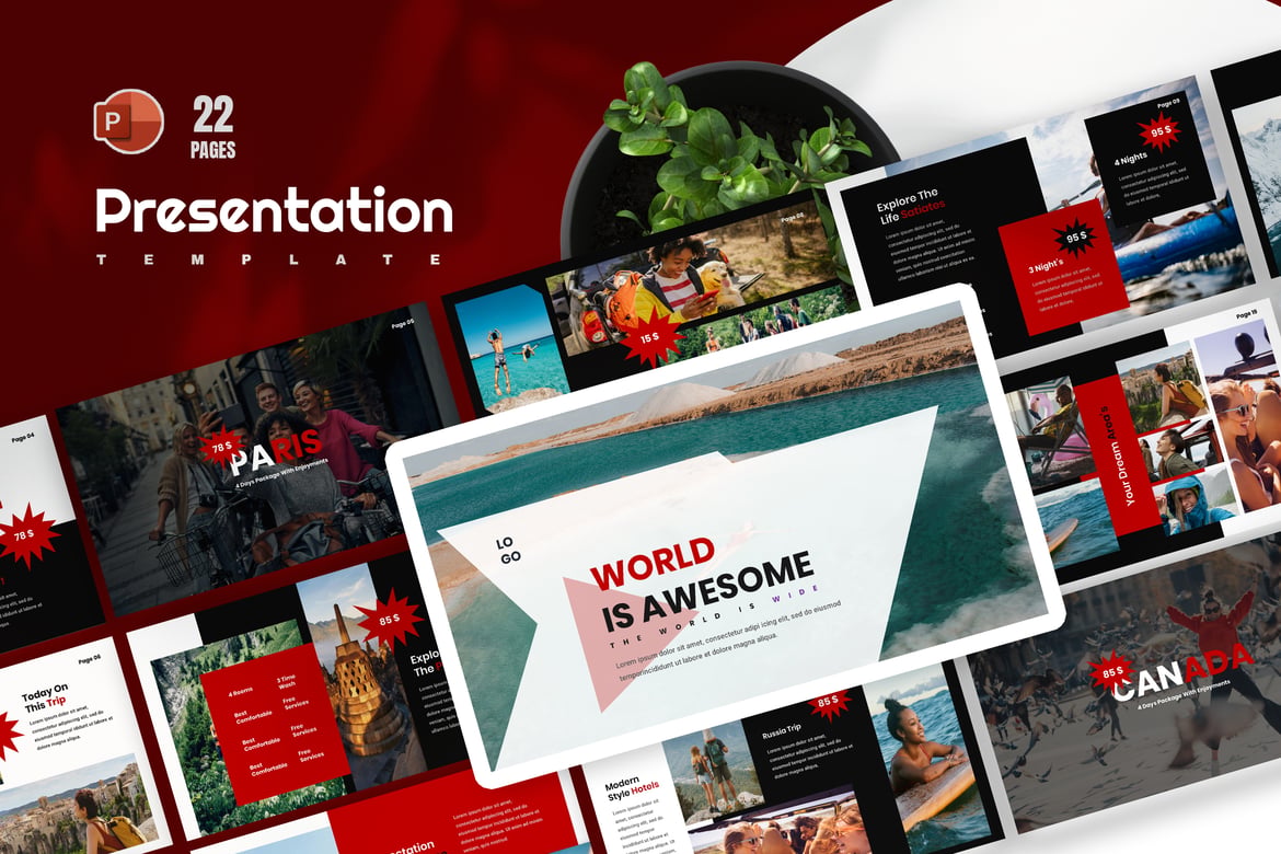 Template Presentasi PowerPoint Perjalanan Utara yang Menarik