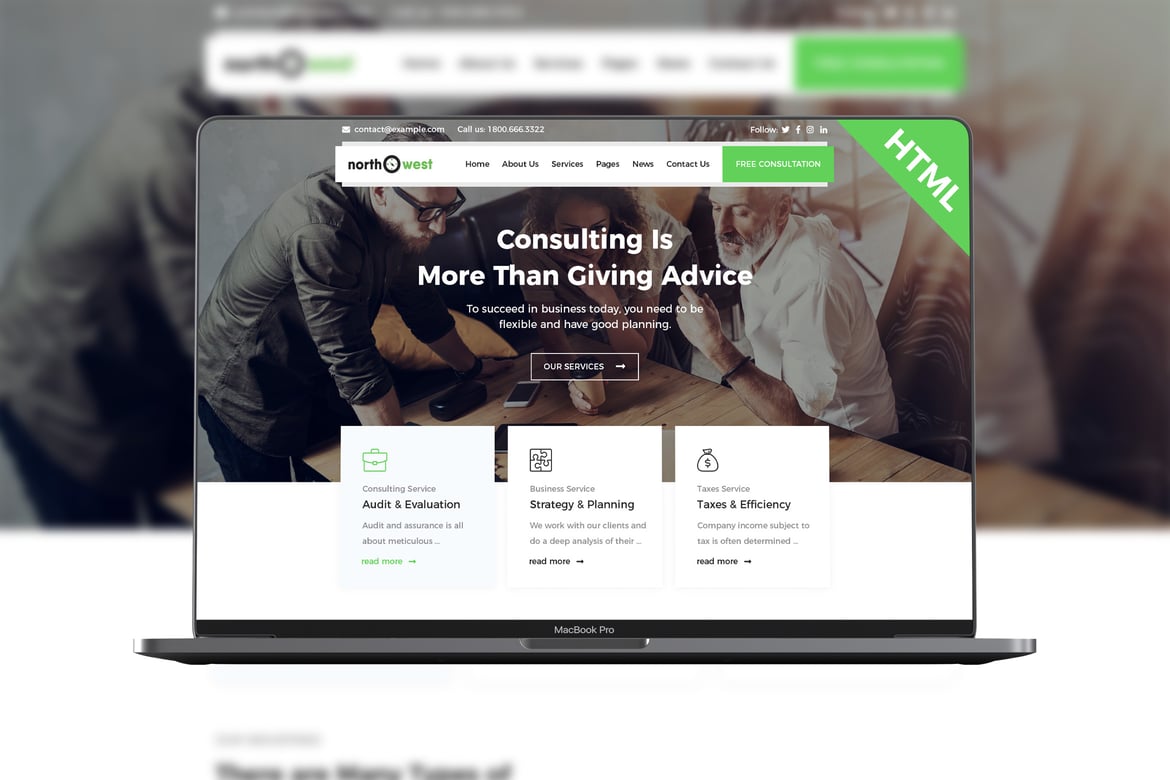Template Website Konsultasi Northwest yang Serbaguna dan Modern