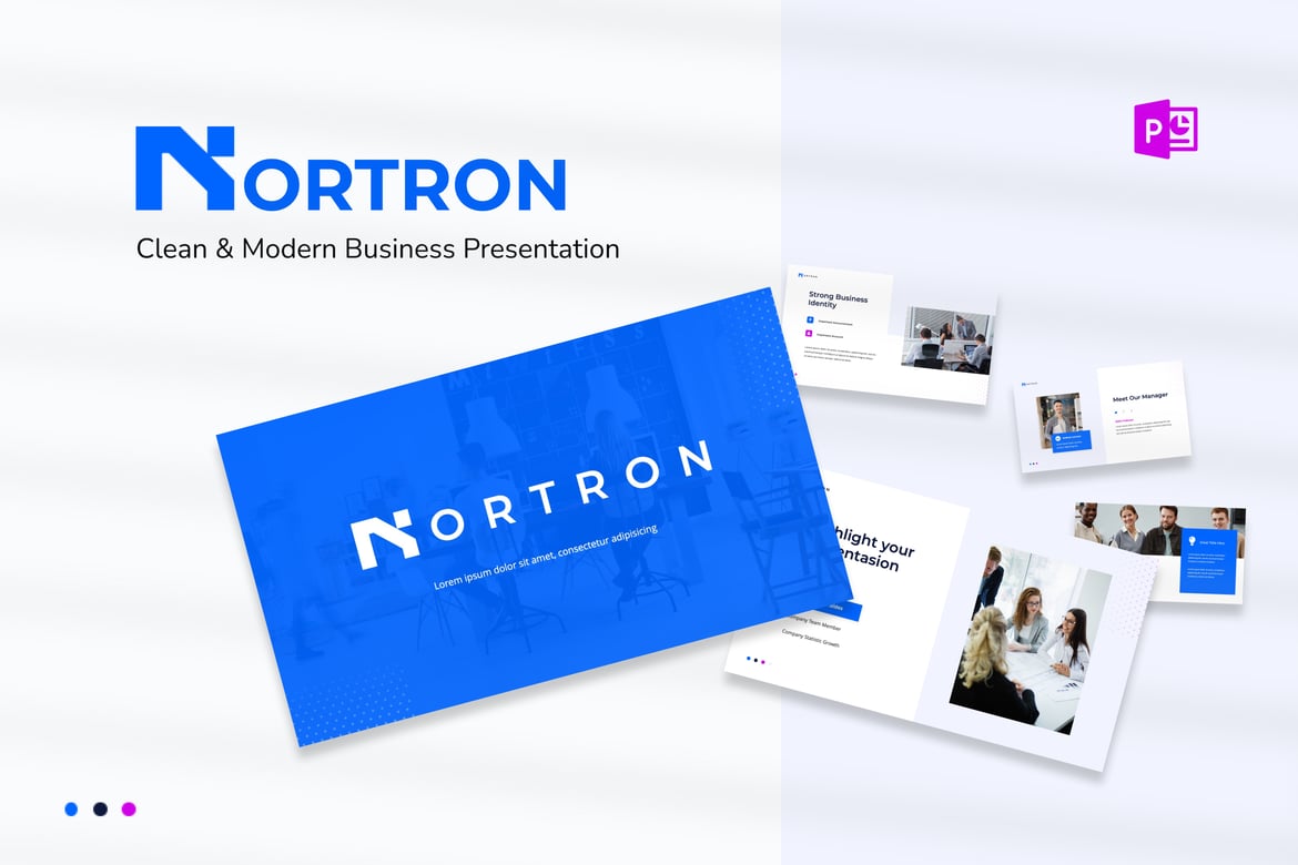 Template PowerPoint Nortron - Presentasi Bisnis Modern dan Bersih