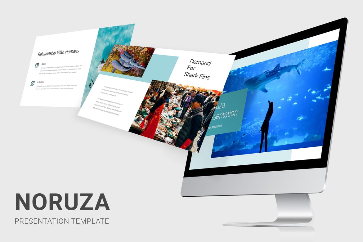 Template Presentasi PowerPoint Noruza - Edukasi Tentang Hiu