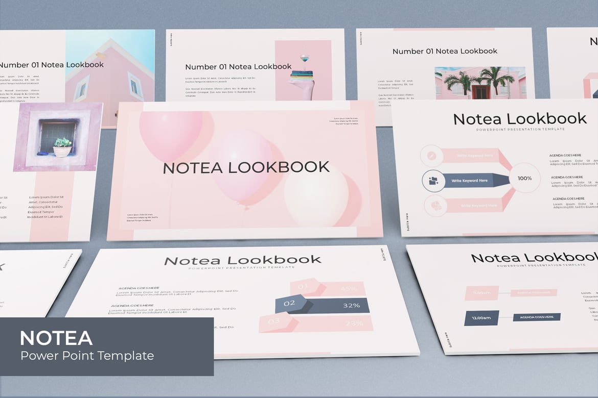 Template Presentasi Powerpoint Notea yang Menarik