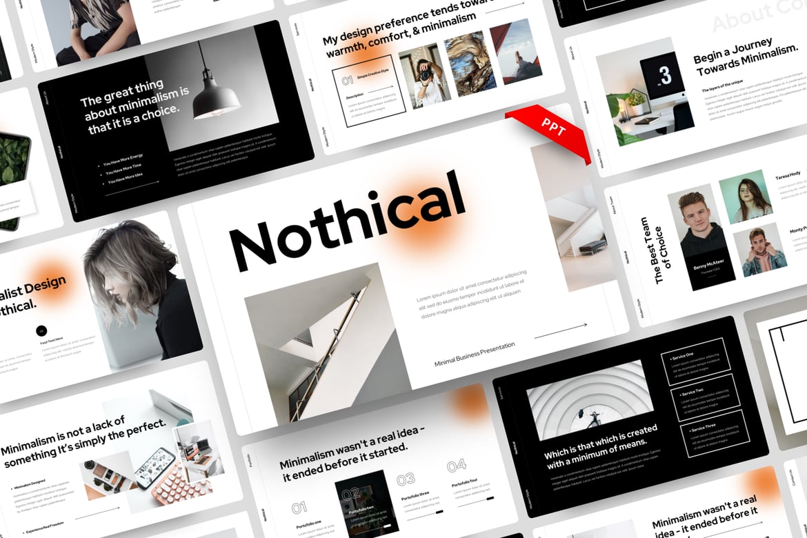 Nothical - Template Presentasi PowerPoint Bisnis Minimalis yang Elegan