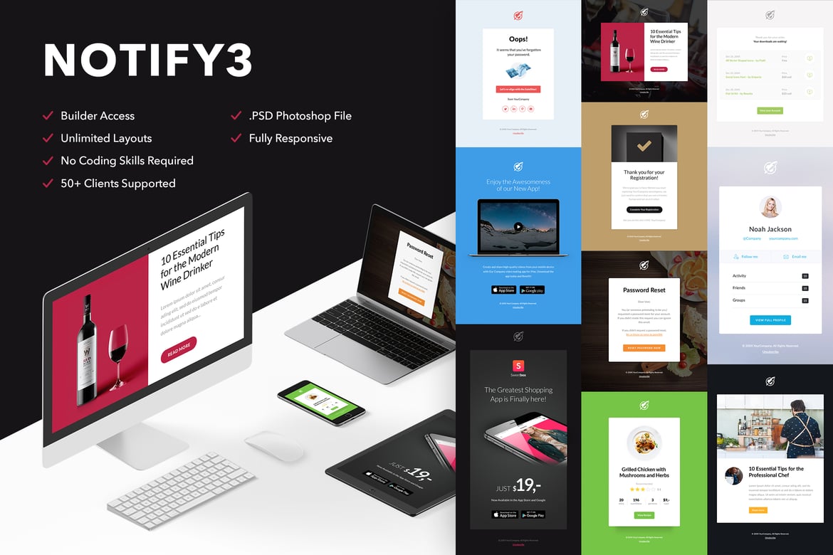 Notify3 - Paket 10 Email dengan Akses Themebuilder