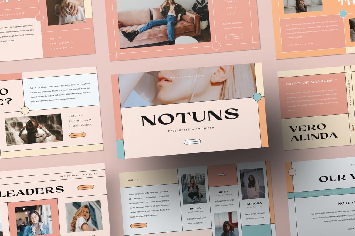 Template PowerPoint Kreatif Notuns untuk Presentasi Menarik