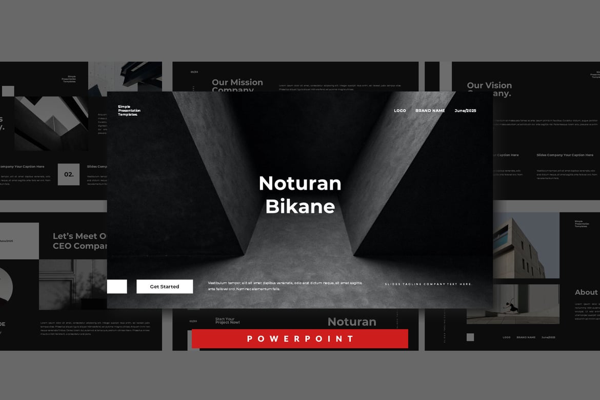 Template Presentasi PowerPoint Noturan Bikane yang Menarik