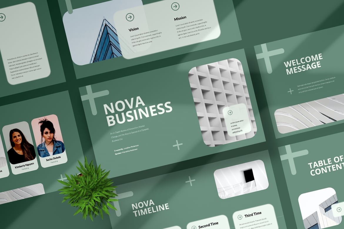 Template Presentasi PowerPoint Nova yang Modern dan Kreatif