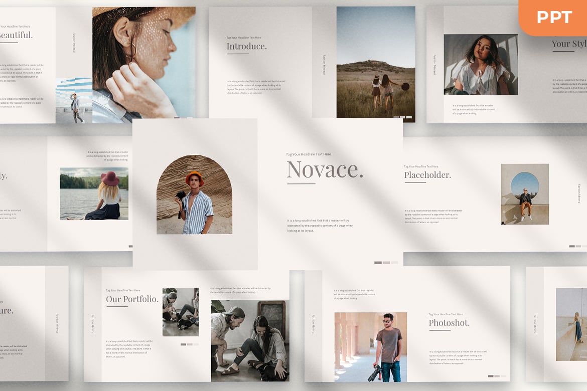Novace - Template Presentasi PowerPoint Minimalis yang Elegan