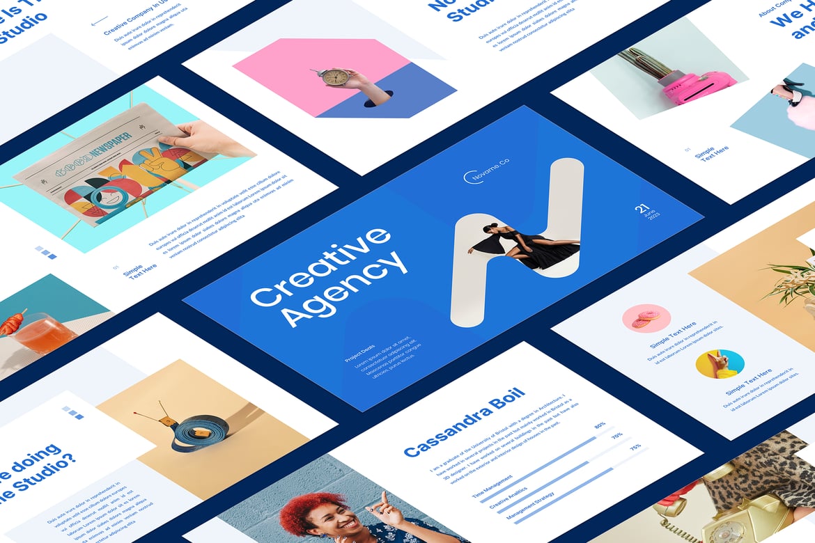 Template PowerPoint Novame - Kreatif dan Elegan untuk Agensi Anda