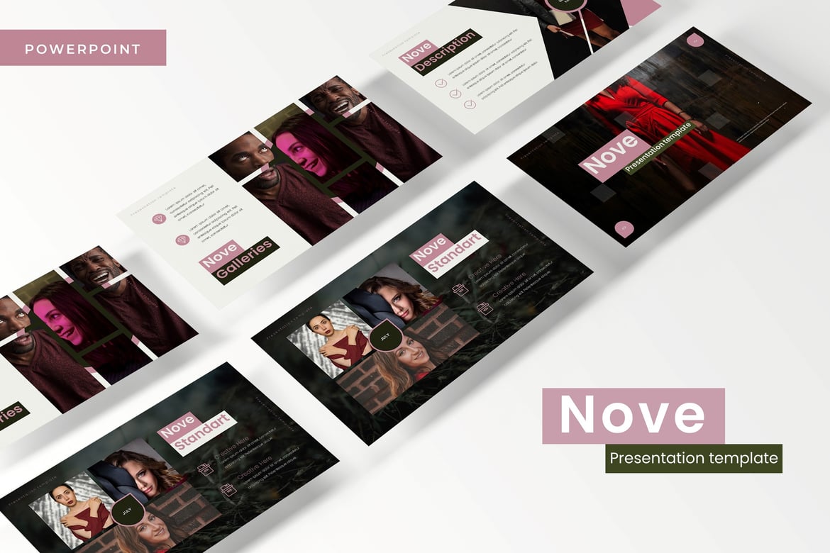 Nove - Template PowerPoint Multiwarna yang Menarik