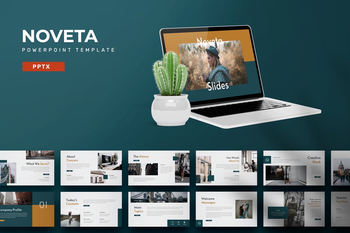Template Powerpoint Noveta - Solusi Presentasi Profesional Anda