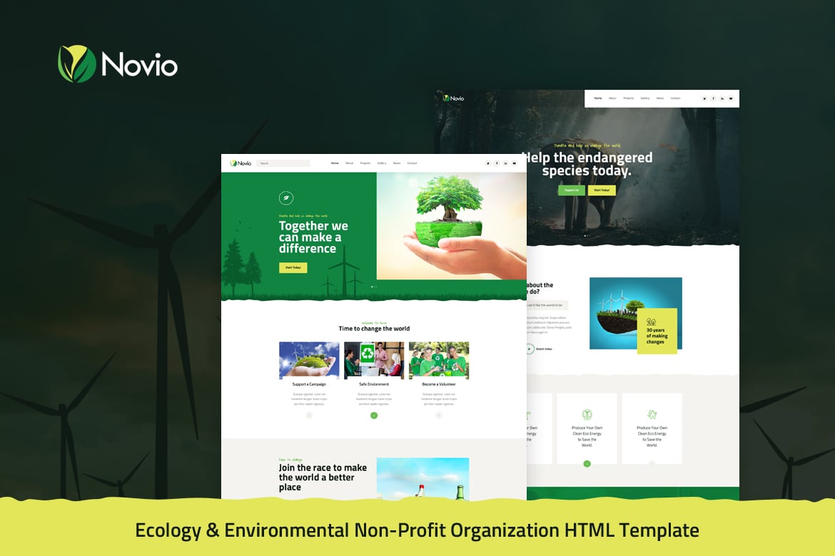 Novio - Template Website Lingkungan Hidup dan Organisasi Non-Profit
