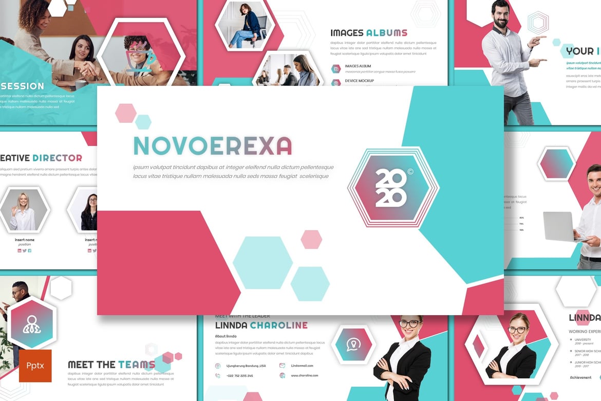 Template Presentasi PowerPoint Novorexa - Kreatif dan Minimalis