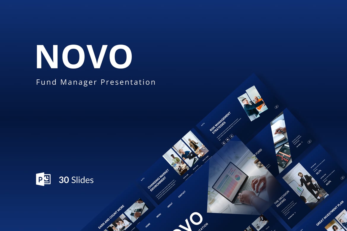 Template PowerPoint Manajemen Dana Novov - Presentasi Profesional