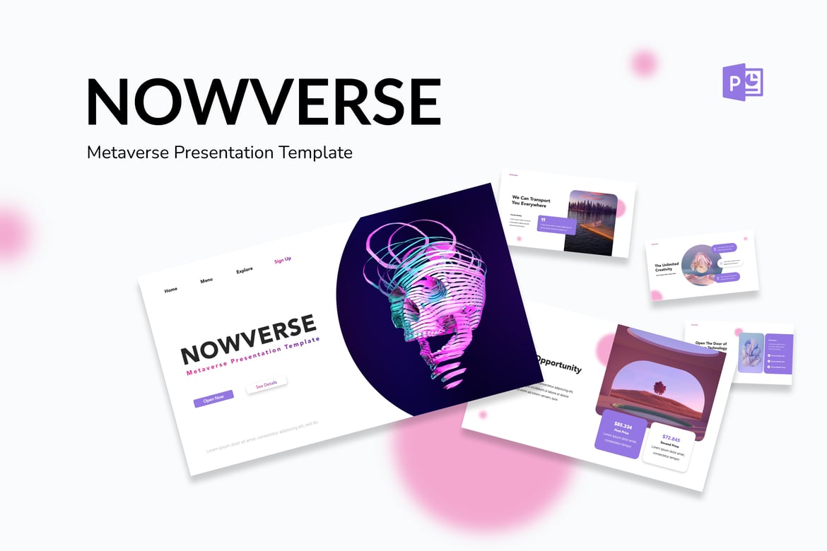 Template Powerpoint Nowverse - Presentasi Metaverse yang Menarik