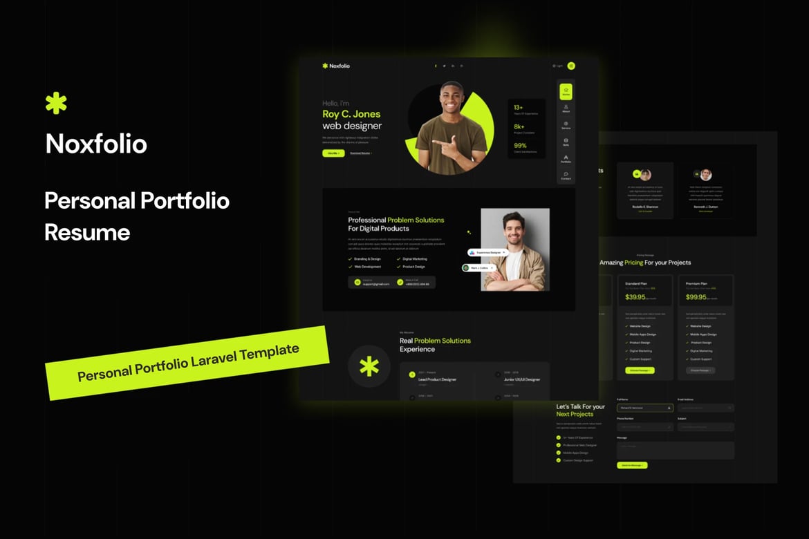 Noxfolio - Template Website Portofolio Pribadi yang Kreatif dan Unik