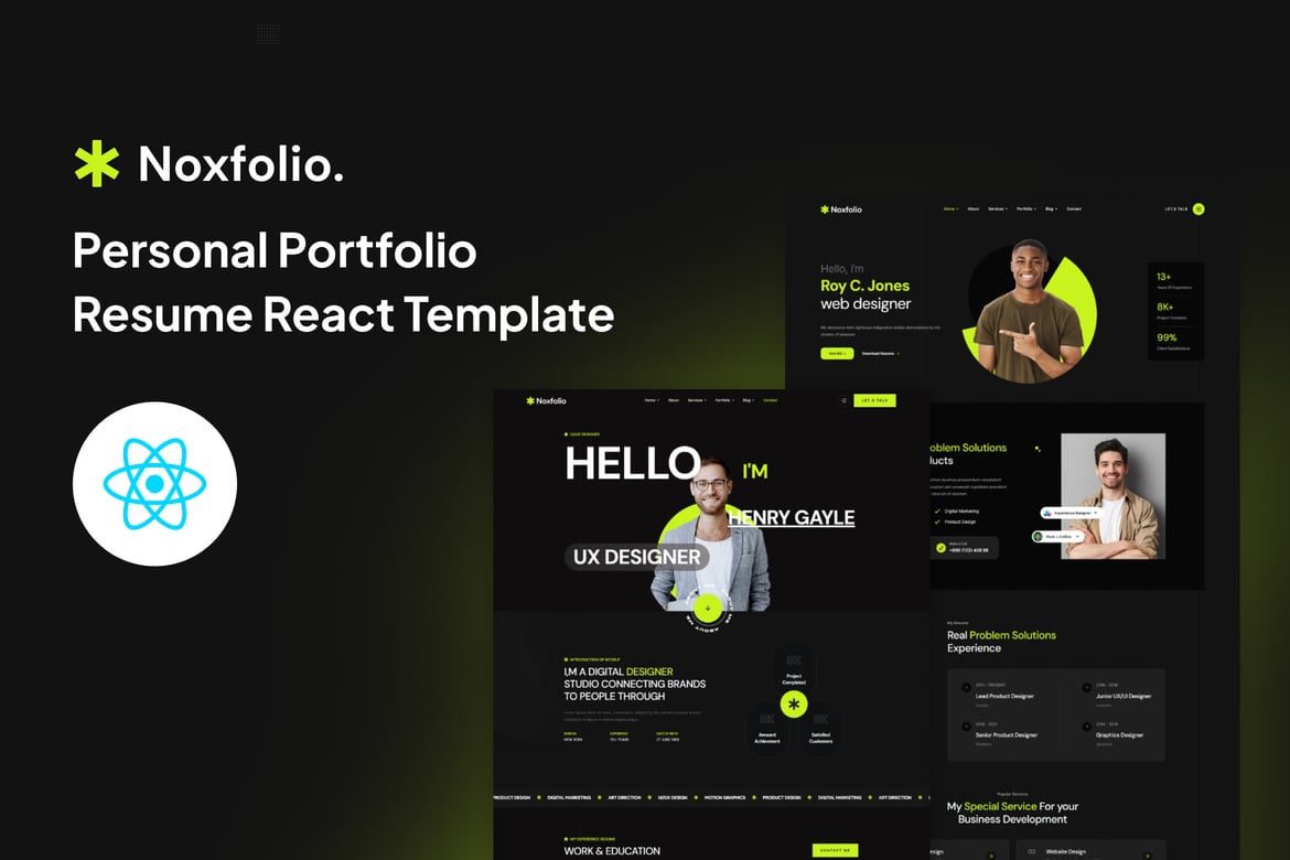 Noxfolio - Template Website Portofolio Pribadi yang Kreatif dan Unik