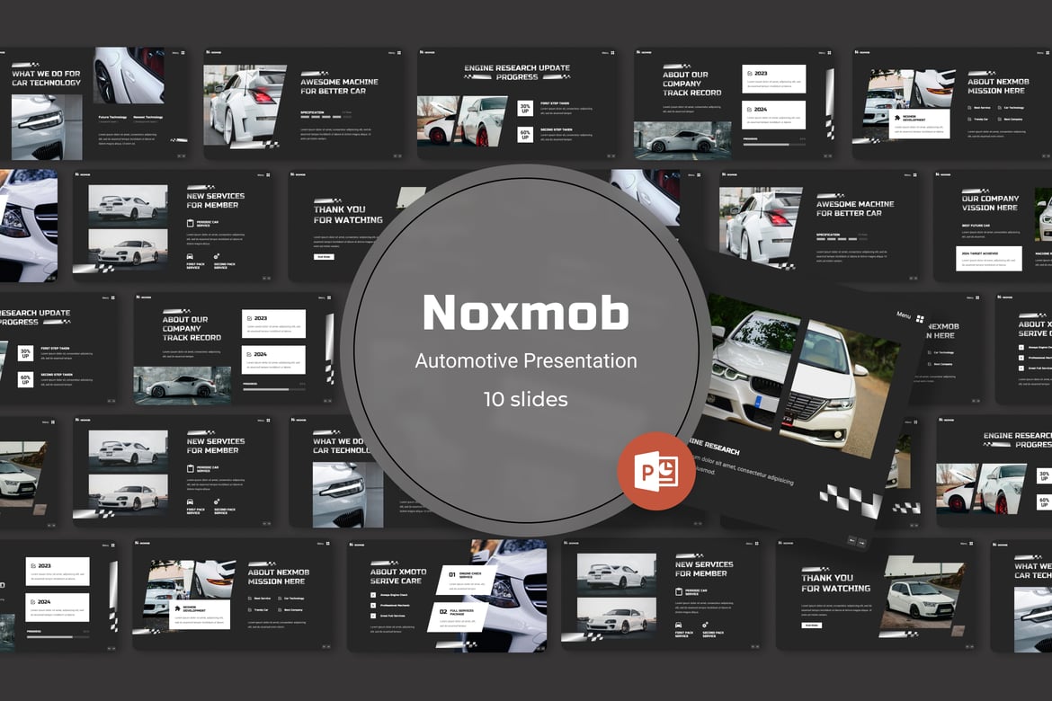 Template Presentasi Otomotif Noxmob yang Menawan