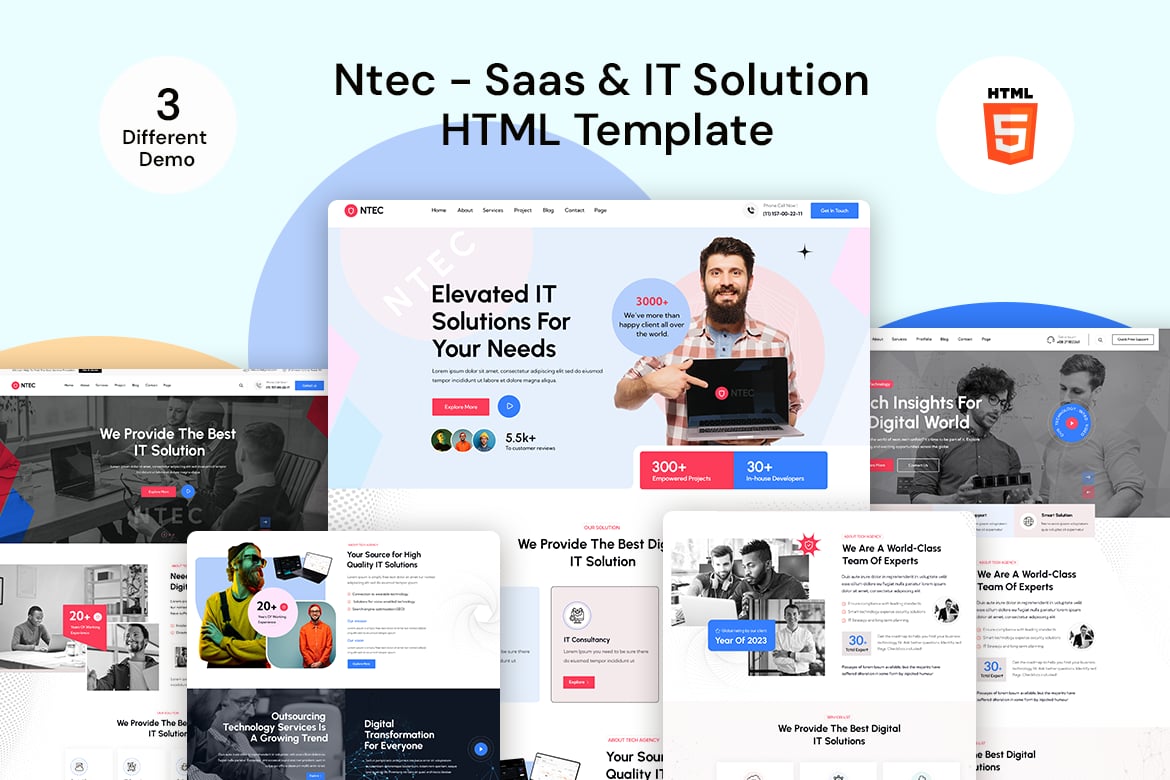 Ntec - Template Website Solusi IT dan SaaS yang Menarik