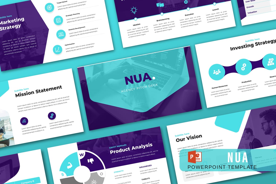 NUA – Template PowerPoint untuk Pitch Deck yang Menarik dan Profesional