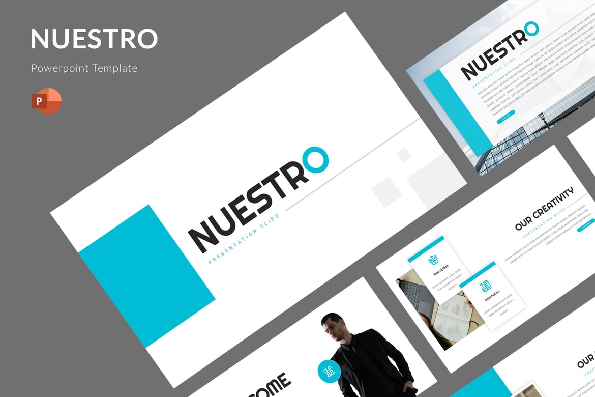 Template PowerPoint Nuestro - Solusi Kreatif untuk Presentasi Anda