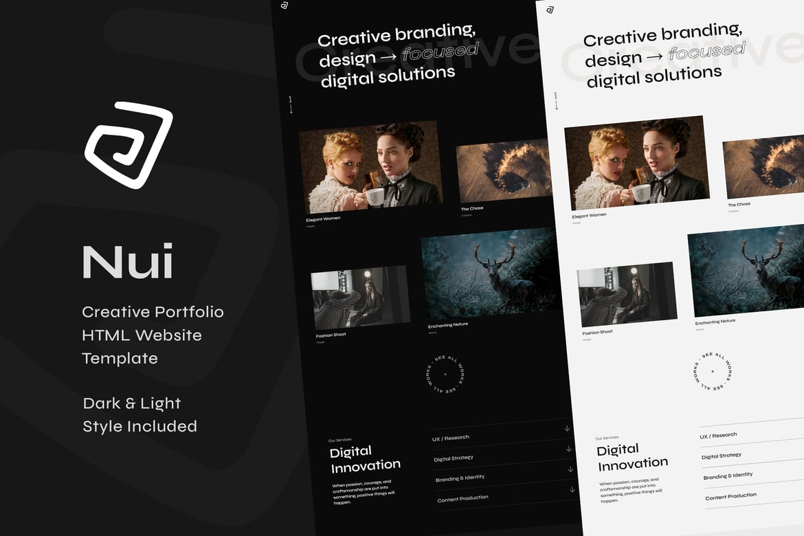 Nui - Template Website Portofolio Kreatif yang Menarik