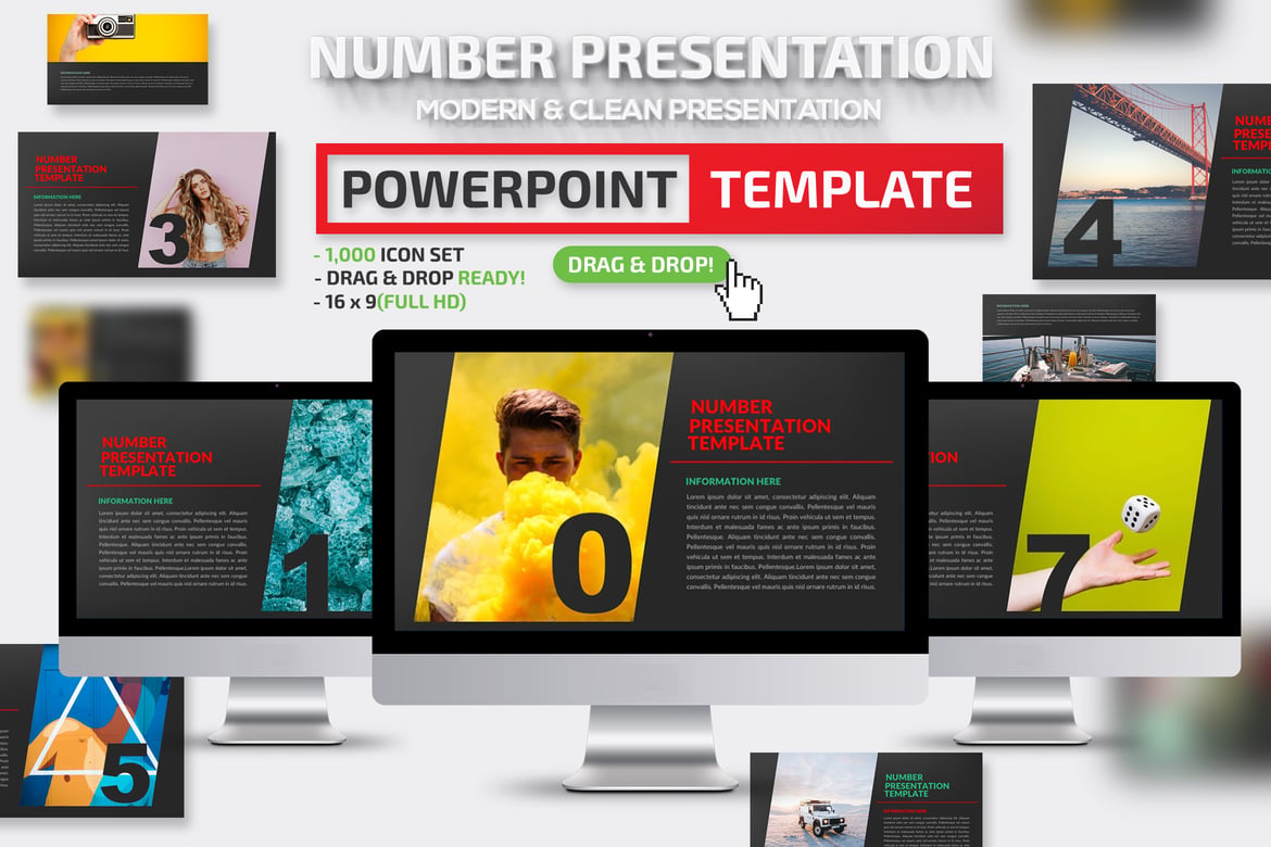 Template Presentasi Powerpoint Angka yang Menarik