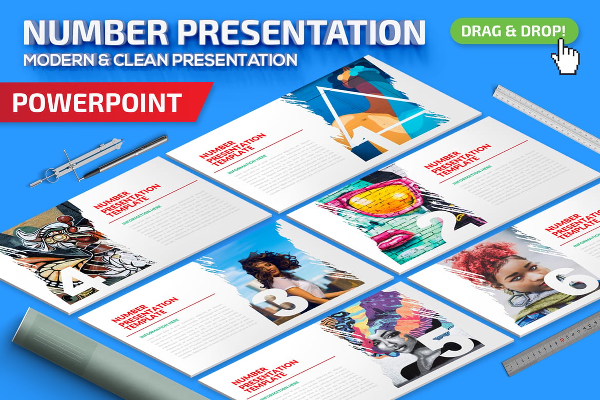 Template Presentasi Powerpoint Angka yang Menarik dan Interaktif