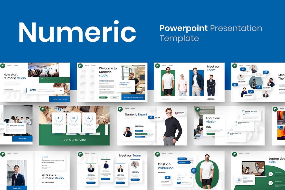 Template Presentasi Bisnis Numeric – PowerPoint yang Menarik