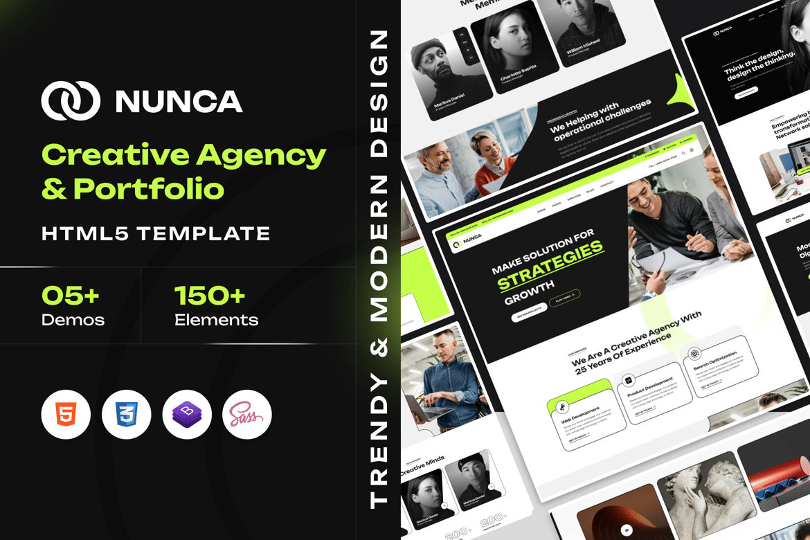 Nunca - Template Website Kreatif untuk Agensi & Portofolio