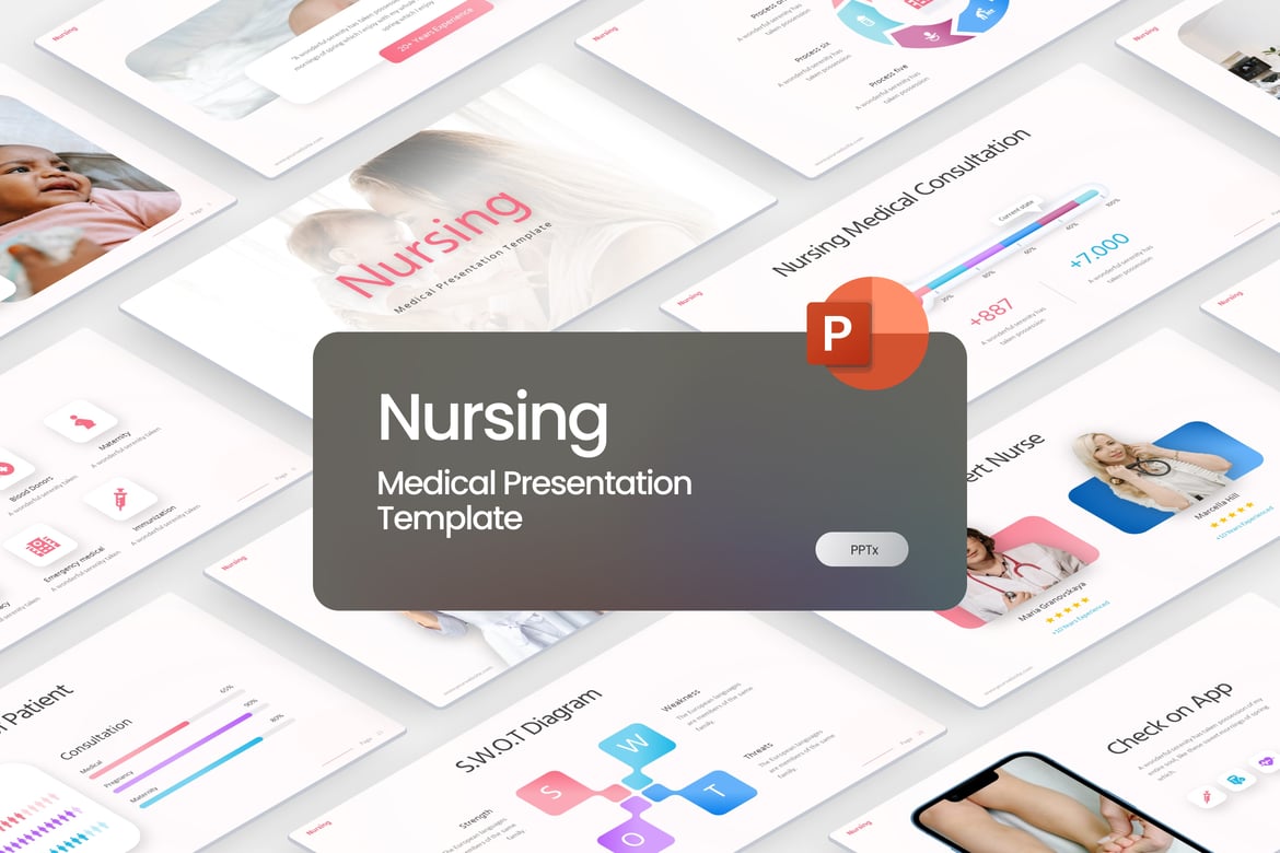 Template PowerPoint Medis untuk Keperawatan yang Modern dan Menarik