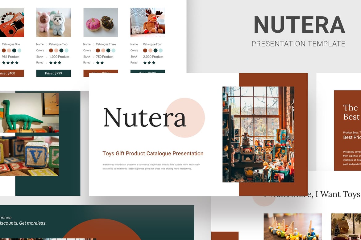 Nutera - Template Powerpoint Katalog Mainan yang Menarik