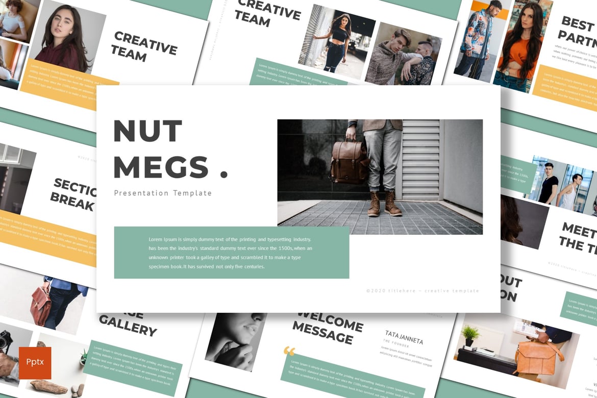 Template Presentasi Nutmeg - Desain Minimalis dan Kreatif