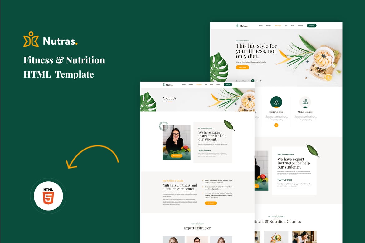 Nutras - Template Website Fitness & Nutrisi Bootstrap 5 yang Menawan