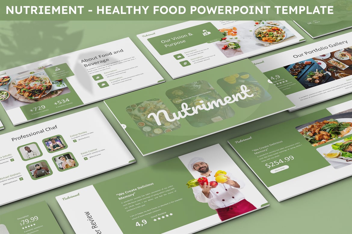 Template Powerpoint Nutriement - Solusi Presentasi Makanan Sehat