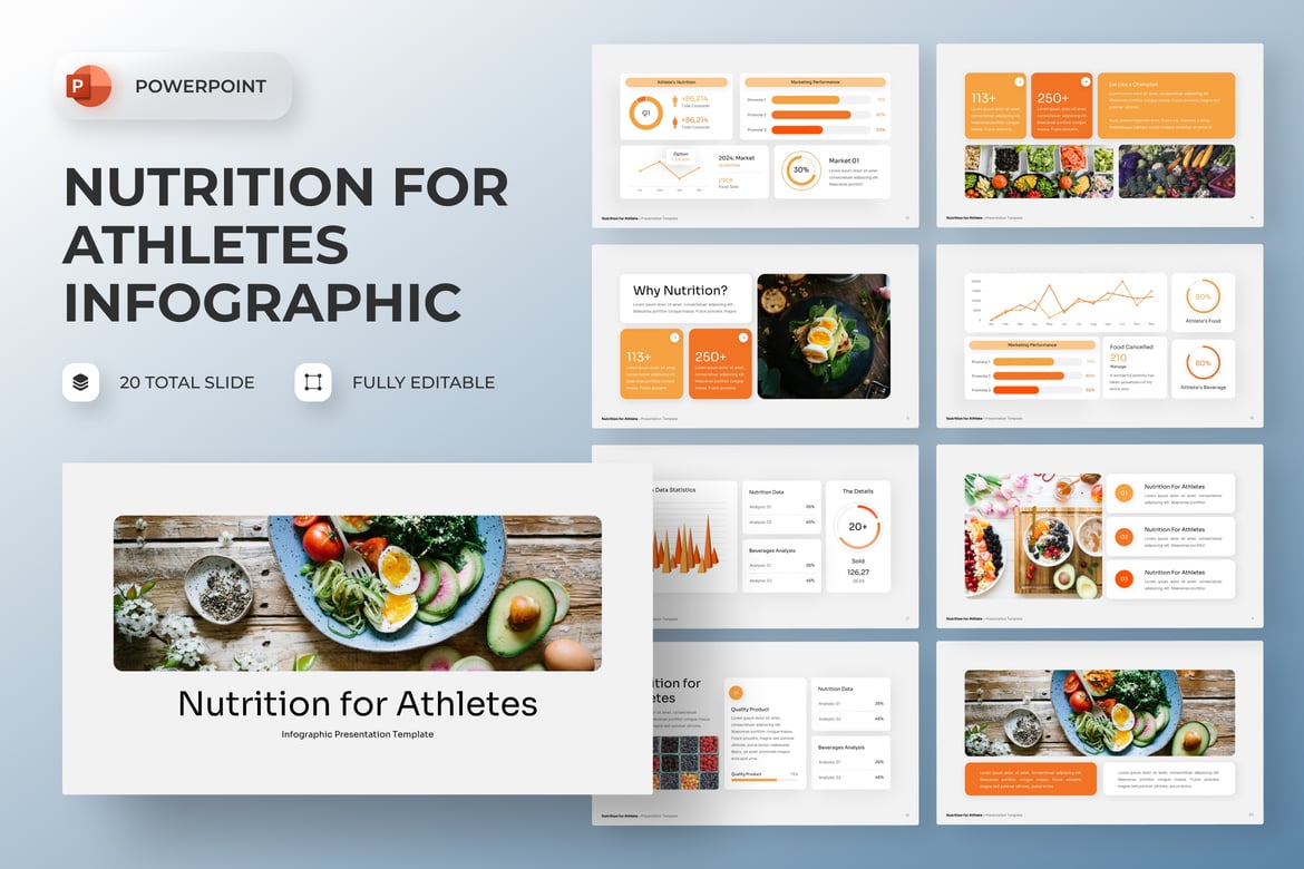 Template Presentasi Infografis Nutrisi yang Modern dan Menarik