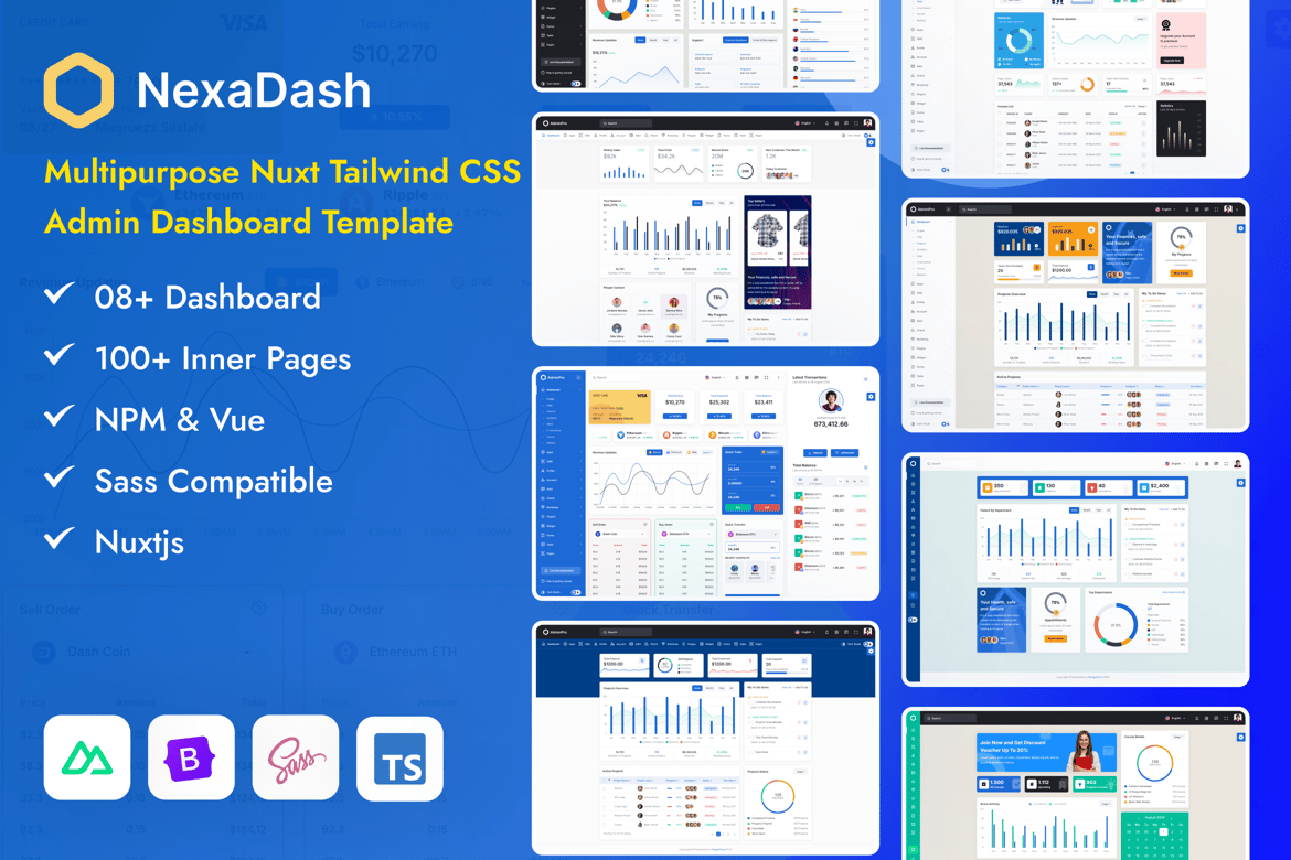 Template Website Admin Multifungsi Nuxt dan Tailwind CSS