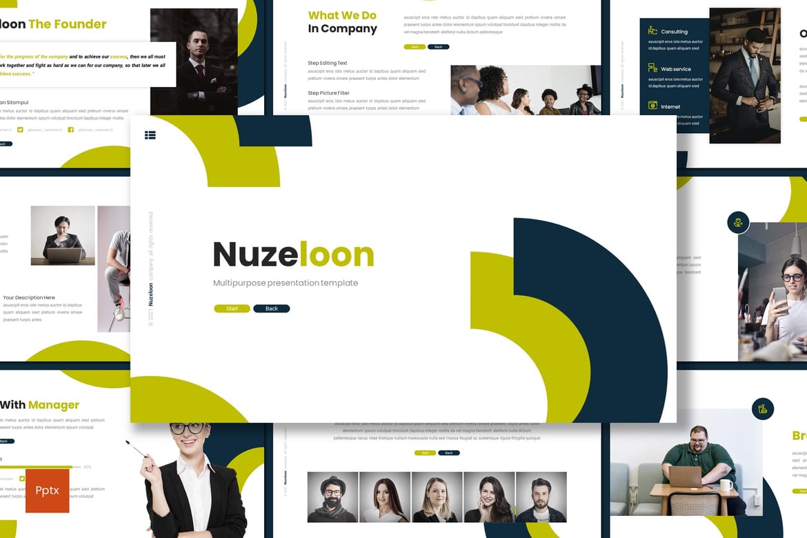 Template PowerPoint Nuzeloon - Solusi Presentasi Kreatif dan Minimalis