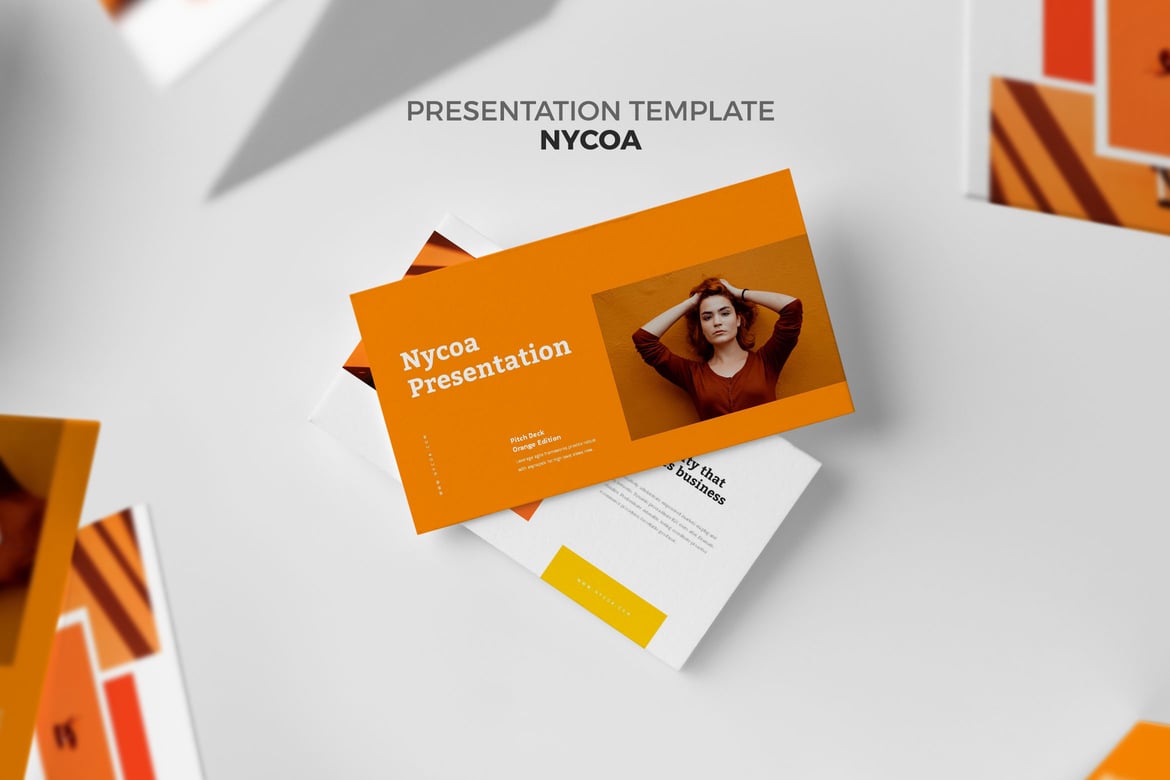 Nycoa: Template Presentasi PowerPoint Oranye yang Menarik